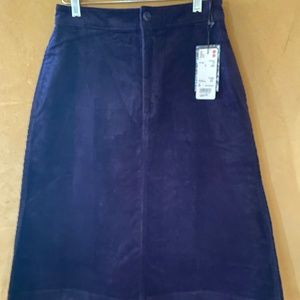 Navy blue corduroy skirt